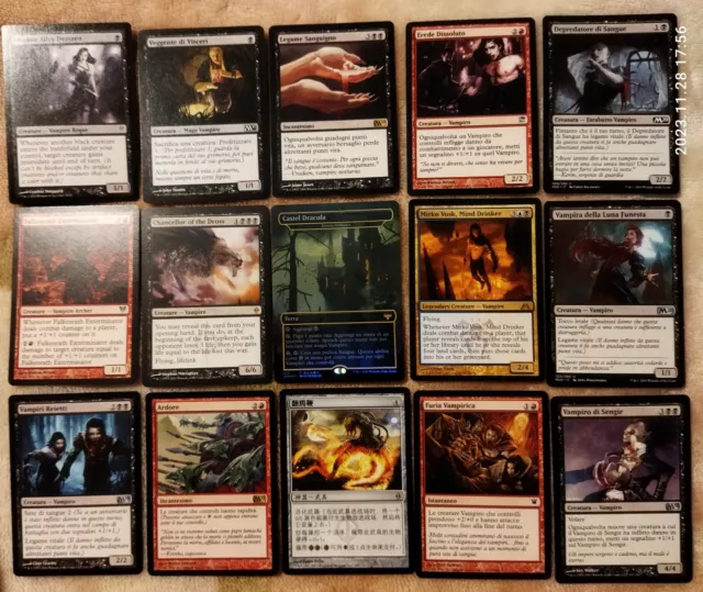 LOTTO 30 CARTE PER MAZZO COMMANDER VAMPIRO MAGIC MTG (Legame sanguigno, Ardore)