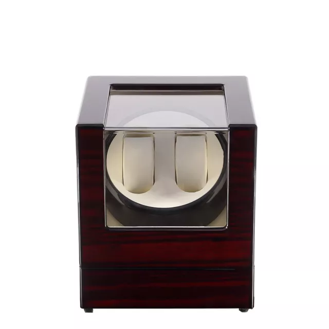 Automatic Double Watch Winder Box Rotation Storage Display Case Quiet Motor