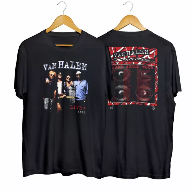 Vintage 1993 Van Halen World Tour Shirt Heavy Music Unisex Cotton S-3XL