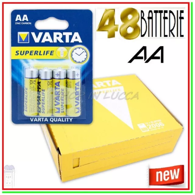 Lot 48 Batteries Batterie varta Superlife Aa Stylet LR6 MN1500 Zinc Carbone Dfh