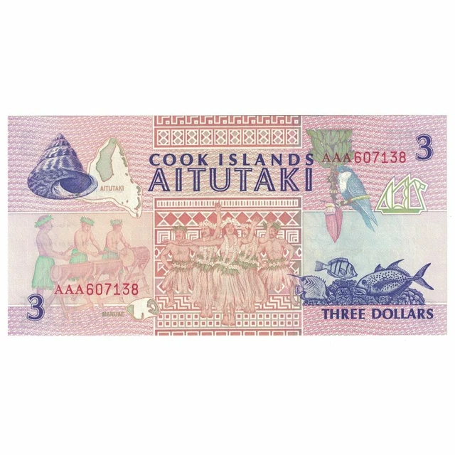 [#649819] Billet, Îles Cook, 3 Dollars, Undated (1992), KM:7s, NEUF