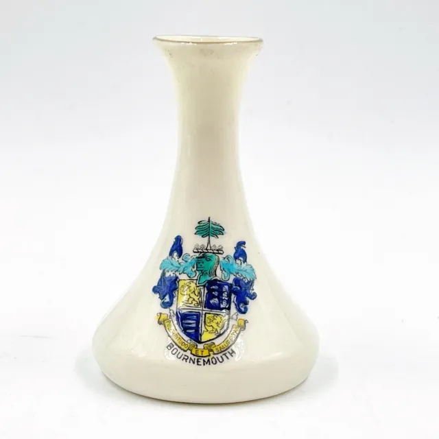 Vintage Crested China Heraldic Souvenir Model Of Vase - Bournemouth Crest