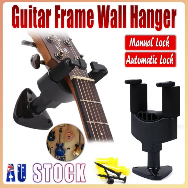 Guitar Wall Mount Hanger Padded Holder Hook Keeper Bass Ukulele Banjos Auto AU