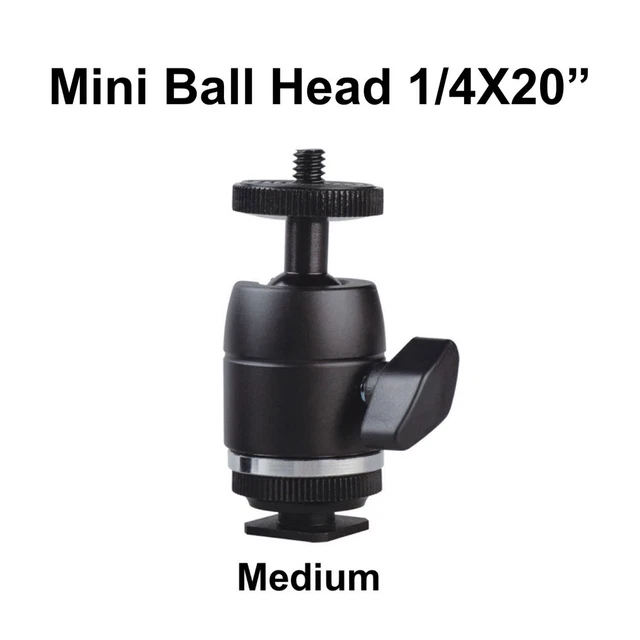 All Metal Mini Ball Head 1/4X20" Male Thread for Tripod Large Medium Small Sizes