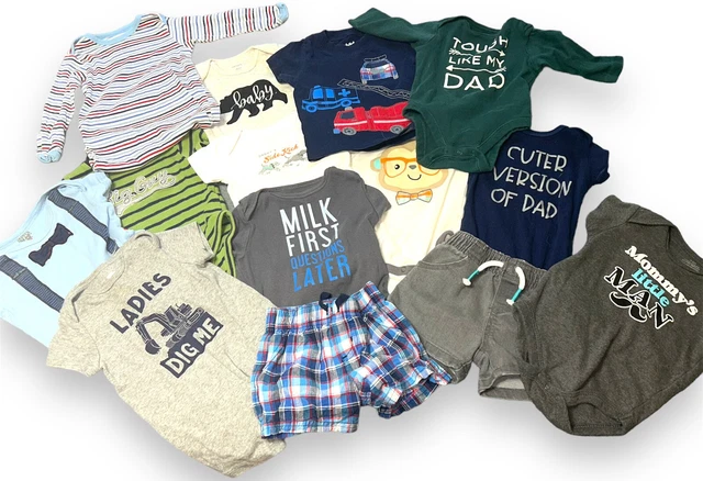 Baby Boy 0-3 month Funny Clothing Bundle One piece Shorts T-shirt Sleep Gown Lot