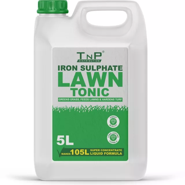 Iron Sulphate Liquid 5L Ferrous Miracle Grass Turf Lawn Tonic Feed Fertiliser