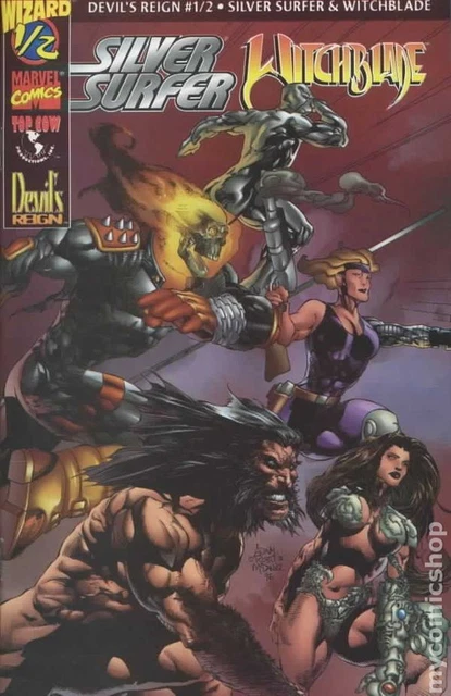 Devil's Reign 1/2 Silver Surfer Witchblade 1A VF 8.0 1997 Stock Image