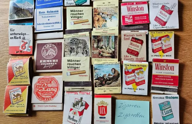 Zündholzbriefchen 50 Jahre alte Zigaretten und Zigarren 3