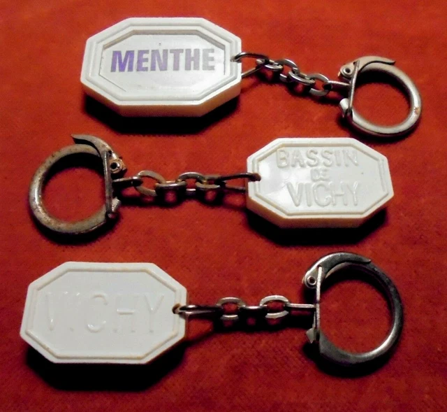 Porte-clés Vintage VICHY CENTRAL - France, Années 70, Plastique, Alimentation