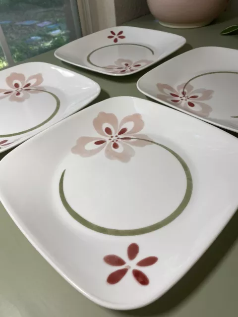 Corelle Pretty Pink Set Of 4 Plates 9x9 Inches Cheerful!