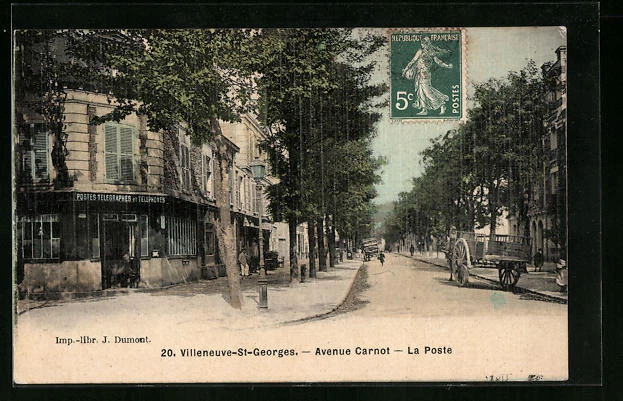 CPA Villeneuve-St-Georges, Avenue Carnot, La Poste