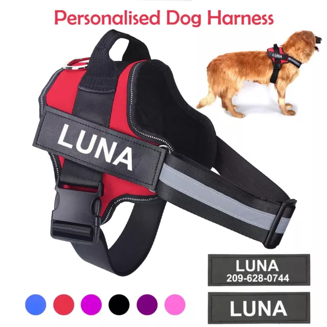 Personalized Dog Harness NO PULL Reflective Breathable Puppy Vest Padded Handle