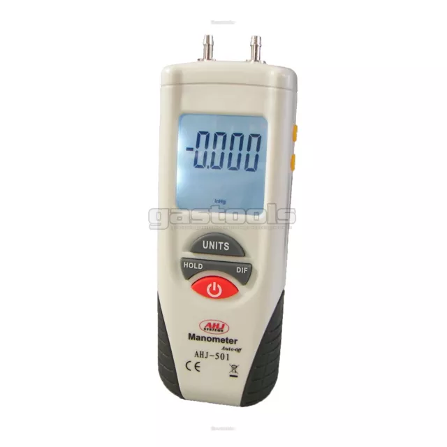 Digital Manometer Differential Pressure Meter Gauge 0 to 2psi
