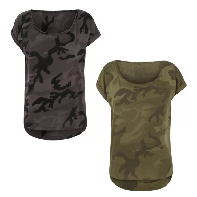 Build your Brand Femmes Camouflage T-Shirt Haut Shirt Extra-Large Dame