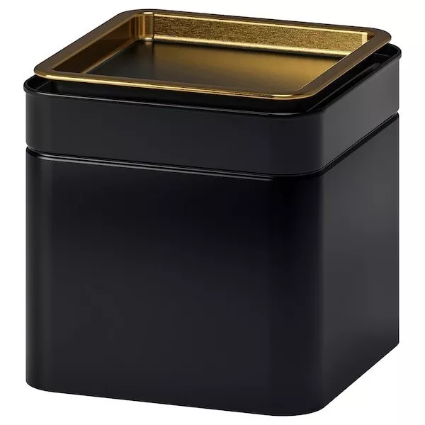 BLOMNING Coffee/Tea Storage Metal Tin Black + Gold Home Kitchen Decor Modern