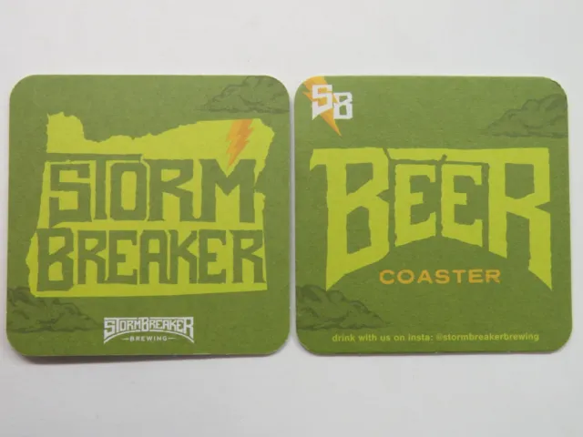 Beer Brewery Coaster ~ STORMBREAKER Brewing Co ~ Portland, OREGON State Map