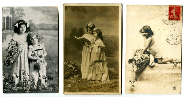 CPA Fantasy Kids Lot of 3 Cpa Fantasy Postcard