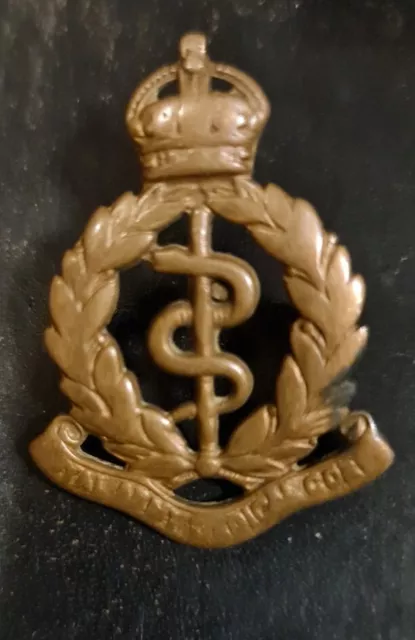 Victorian Royal Army Medical Corps Brass Badge, Other Ranks 2 Loops on reverse