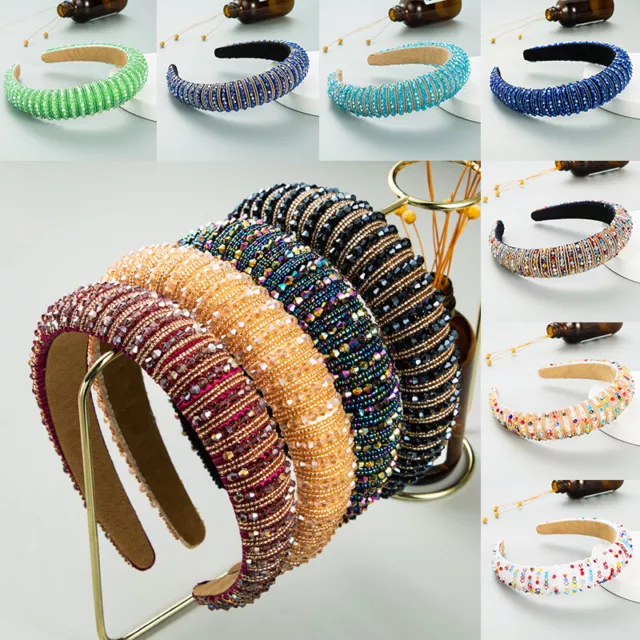 Women Crystal Hairband Headband Baroque Rhinestone Hair Bands Hoop Jewelry