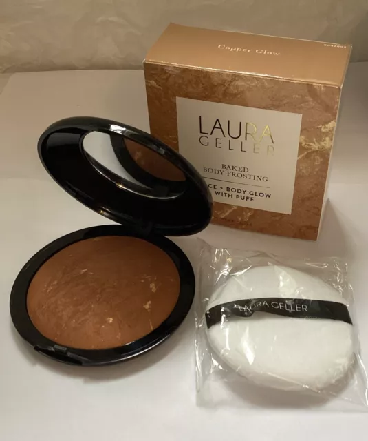 Laura Geller Baked Body Frosting Face & Body Glow COPPER GLOW With Puff 24g.