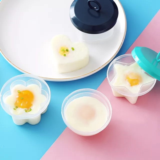 4 PIEZAS Caldera de huevos Molde de huevos Cazadores furtivos Tazas Cocina de huevos Elegante de grado alimenticio T-qi -AH