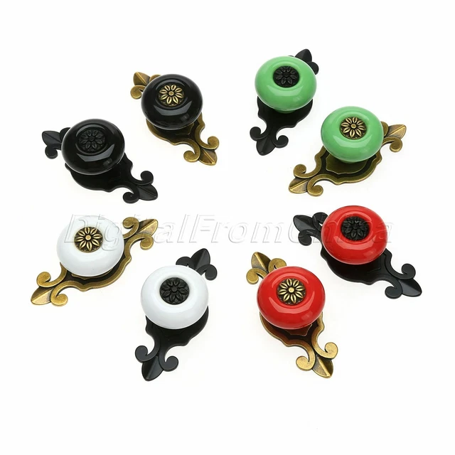 1X Vintage Ceramic Europe Door Knobs Drawer Cabinet Cupboard Kitchen Pull Handle