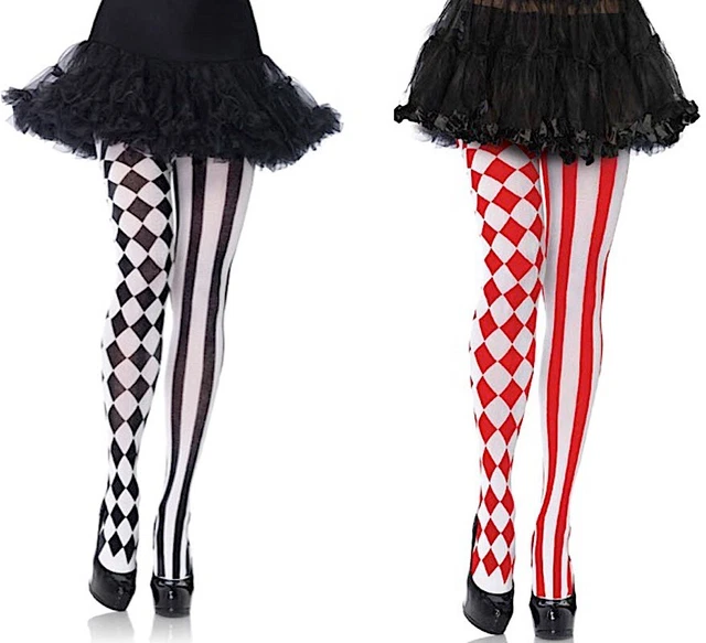 Leg Avenue Fancy Dress Jester Nylon Harlequin Fancy Dress Tights O/S