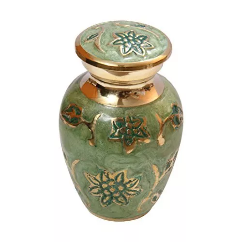 Gorgeous Green Enamel Mini Keepsake Urn