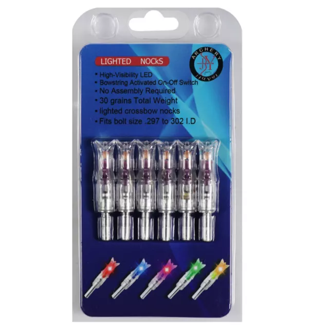 6Pcs/Pack Purple LED Lighted Nock New Designed I.D. 7.62mm For Crossbow