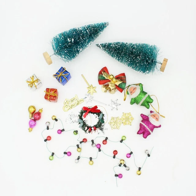 23pcs Dollhouse Miniature   Tree LED   Decor Photography Props
