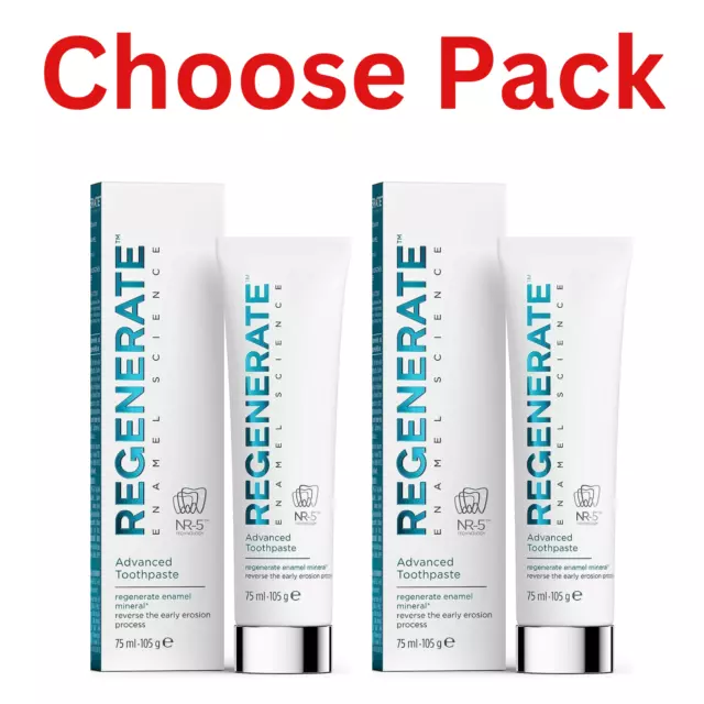 REGENERATE Enamel Science Advanced Toothpaste 75ml Choose Pack 1/2/3