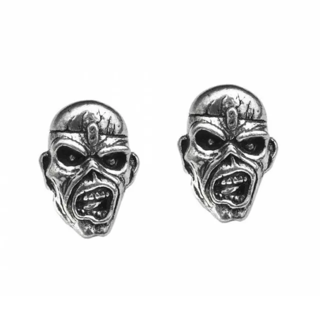 Alchemy Gothic Iron Maiden Piece Of Mind Stud Earrings • Local Stock • Gothic