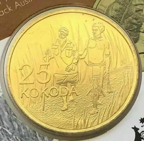 2016 25 Cent Golden"Kokoda"Unc Australia First Quarter Coin Royal Australia-Mint