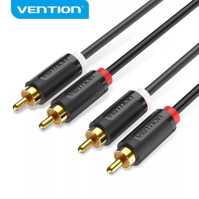 RCA Cable 2 RCA to 2RCA Stereo Audio Cord Gold Plated Premium Sound Quality Plug