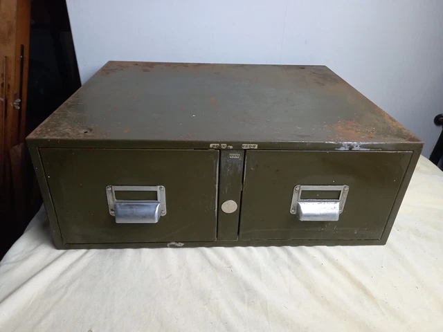 Vintage Industrial Filing Cabinet Engineers Desktop Drawers 2