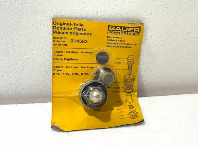 Bauer 014583 1st Stage Delivery Valve Kit For Utilus, Capitano