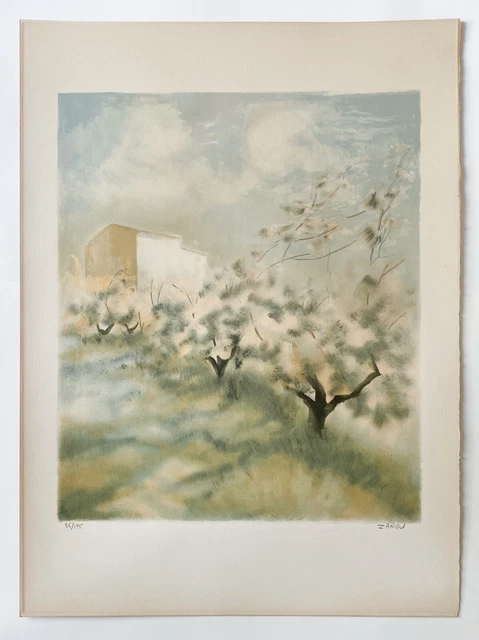 Lithographie paysage provence signée et numérotée à la main ( 86 / 195 ) - ZAROU
