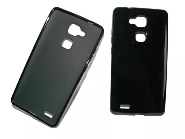 Dark Case Silikon TPU Handy Cover Hülle Kappe Schwarz für Huawei Ascend Mate 7