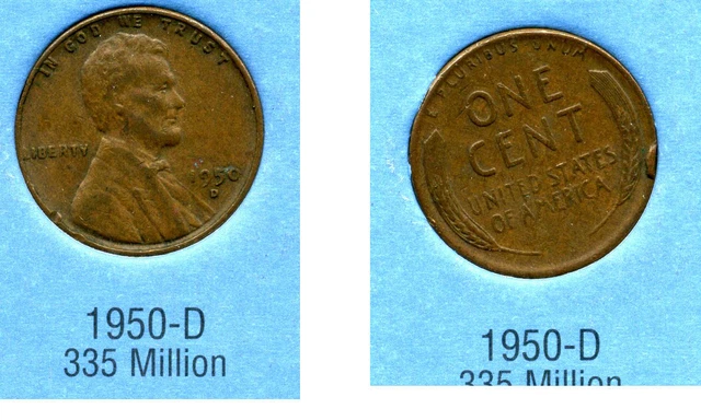 1950 D Wheat Penny Key Date Us Circulated One Lincoln Rare 1 Cent U.s Coin #693