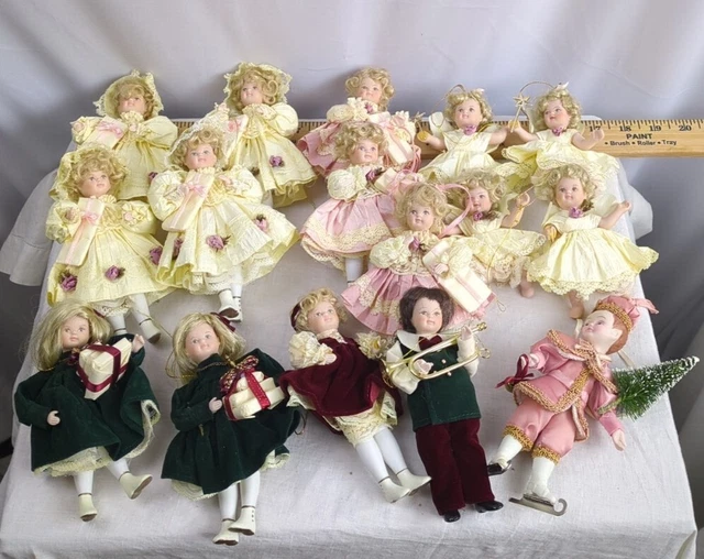 mixed lot of 16 Kurt S. Adler Doll Ornaments KSA Jocelyn Mostrom~Porcelain