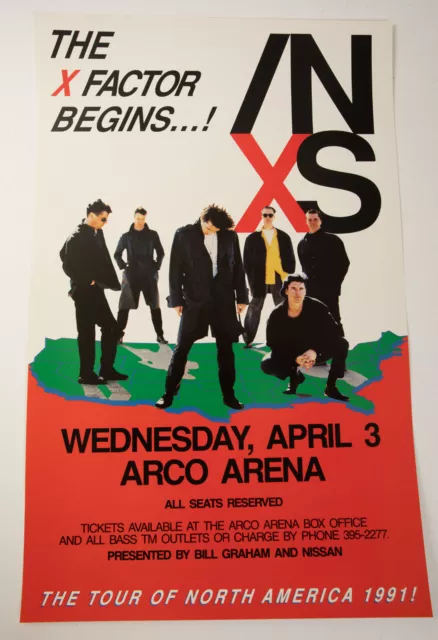 INXS 1991 (M1L) Concert Poster (JSF6)Arco Arena Bill Graham X Factor Begins Tour