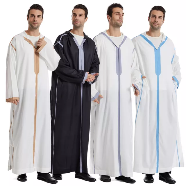 Moroccan Hooded Thobe Thobes Hood Hoodie Mens Arab Saudi Robe Dishdash Jubbah