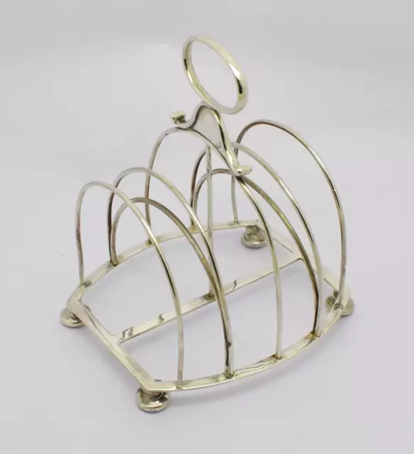 Elegant Very Rare Edwardian Solid Silver 4 Slice Toast Rack Hm 1903 Great Gift! 2