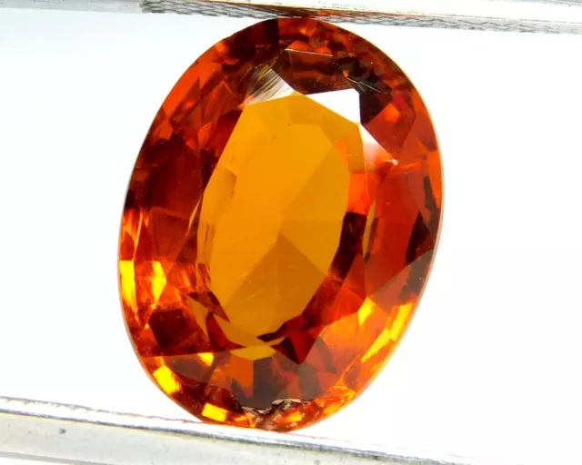 7.50 Grenat Hessonite Transparent Non Chauffé De Forme Ovale Pierre Gemme...