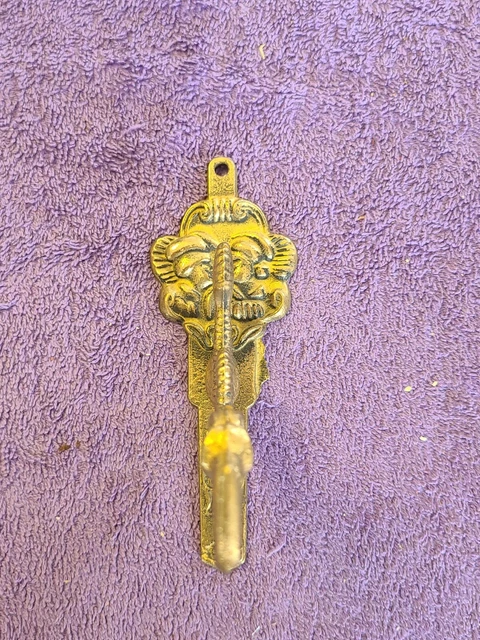 Antique 5" Victorian Style Solid Brass Adam and Eve Wall Hook 11T5