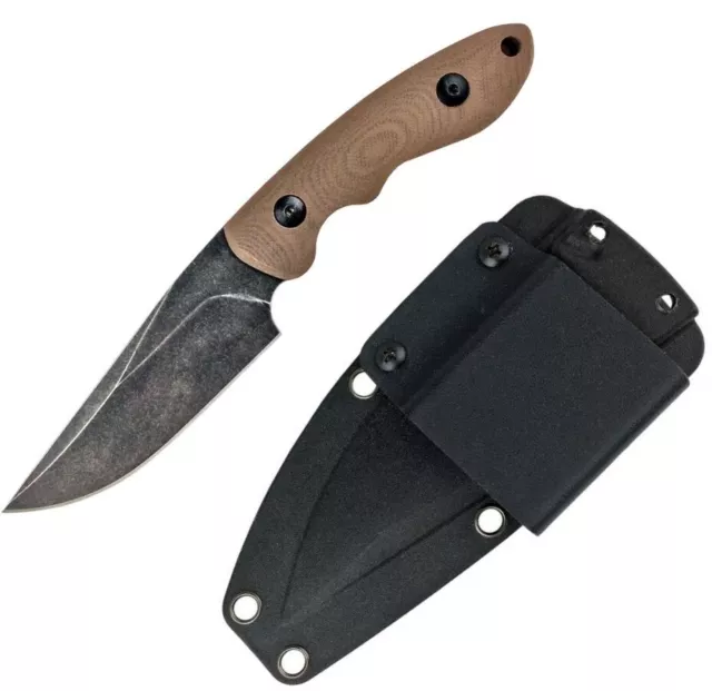 ABKT Tac Desert Predator Fixed Knife 3.25" D2 Tool Steel Blade Brown G10 Handle