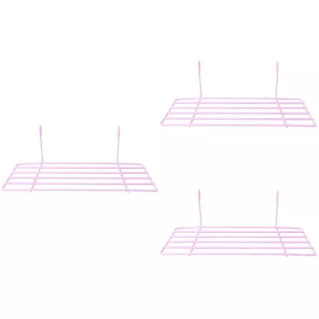 Set di 3 accessori pappagallo gabbia per uccellini griglia piattaforma a parete design semplice archiviazione 2