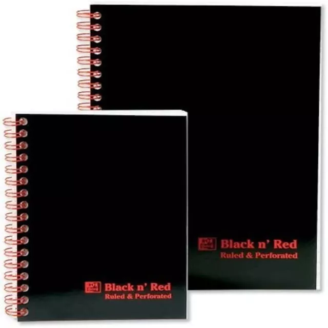 Oxford Black n' Red Black n Red Notebook Soft Cover Wirebound Perforated 90gsm R