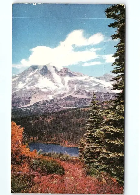 1950s MOUNT RANIER WASHINGTON STATE UNITED AIR LINES PROMOTIONAL POSTCARD P2878