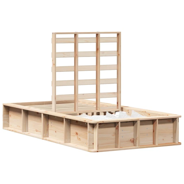 BED FRAME SOLID Pine Wood Platform Modern Bedroom Furniture Wooden Home ...